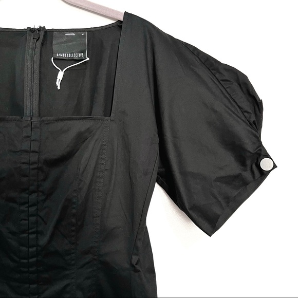 NWOT C/MEO Collective Corset Bodice Mini Puff Sleeve Black Dress MSRP $269 - Picture 5 of 11